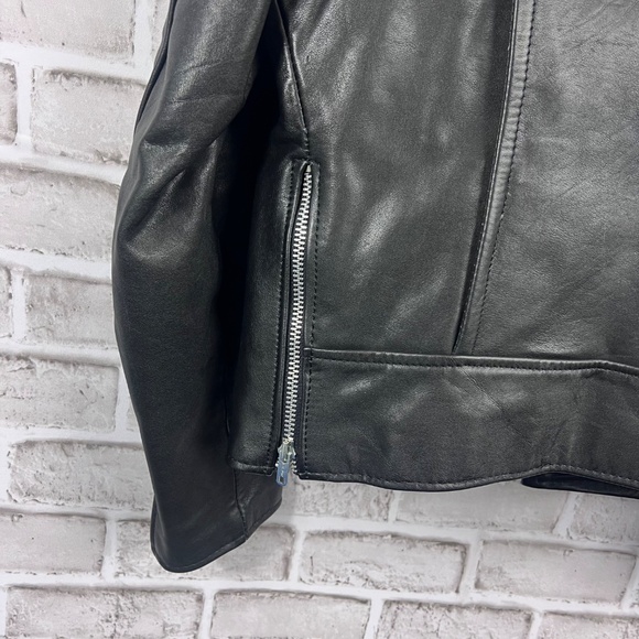 VINTAGE |•ESPRIT•| 100% Genuine Leather Jacket Zip Out Plush Insulation - Picture 10 of 11